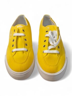 Women's Yellow Canvas Sneakers with White Laces